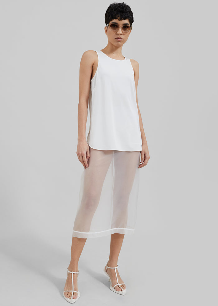Peri Sheer Midi Skirt - White