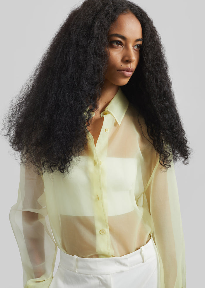 Peri Sheer Shirt - Pale Yellow
