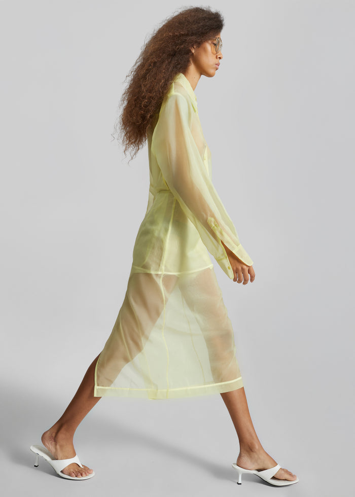 Peri Sheer Shirt - Pale Yellow