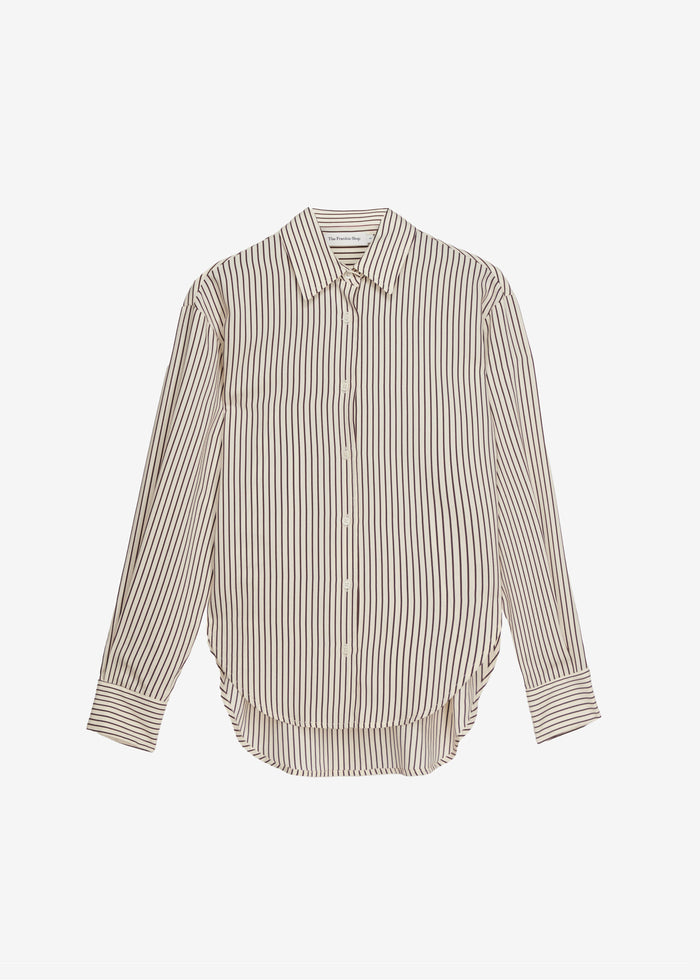Peri Striped Fluid Shirt - Beige/Brown