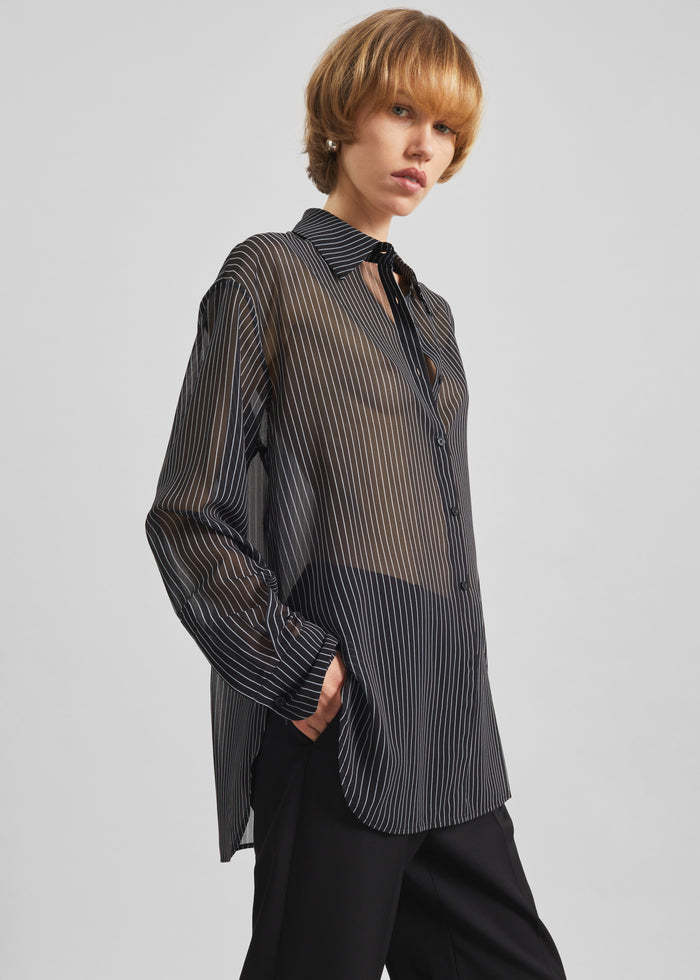Peri Striped Shirt - Black/White Stripe