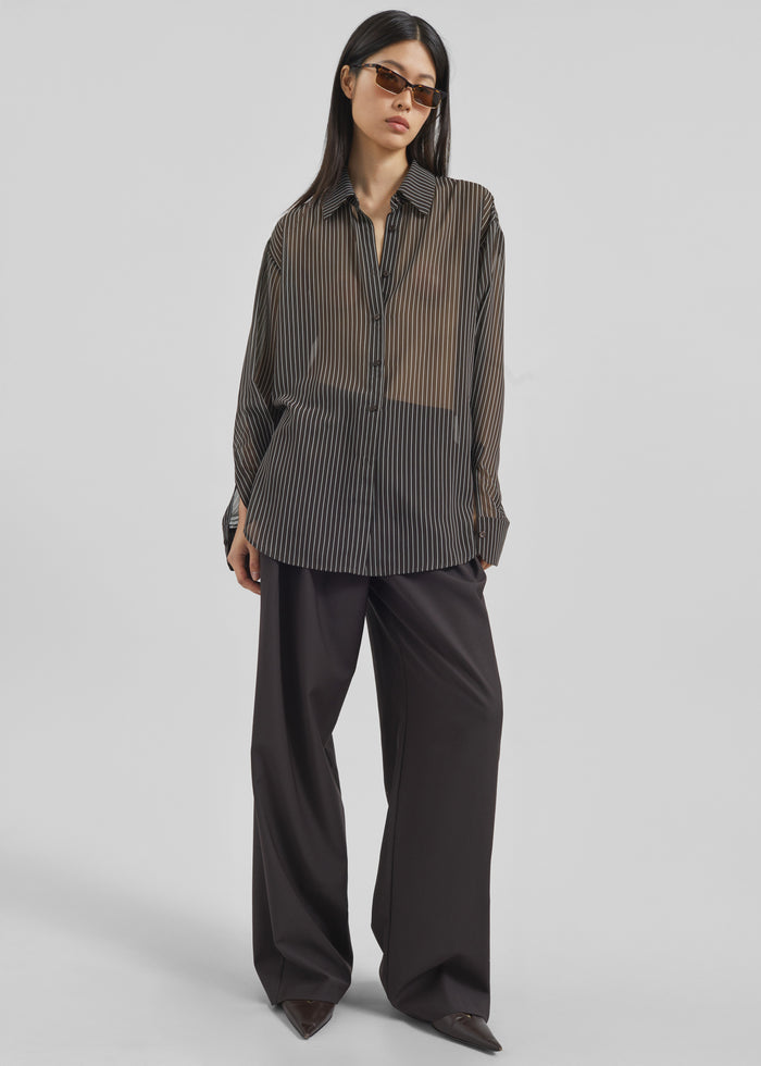 Peri Striped Shirt - Brown/White Stripe