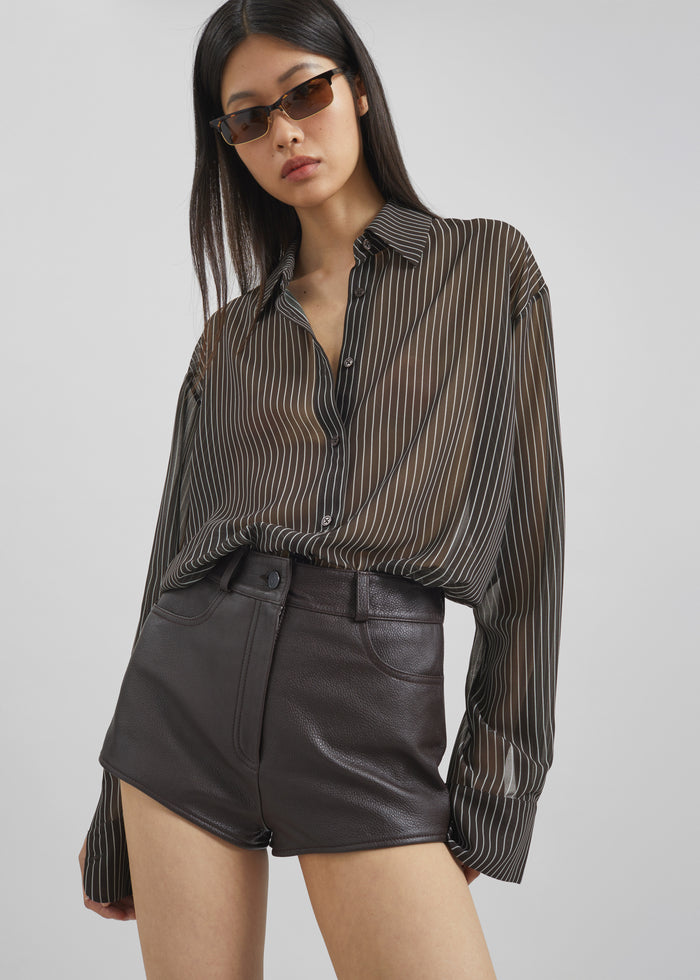 Peri Striped Shirt - Brown/White Stripe