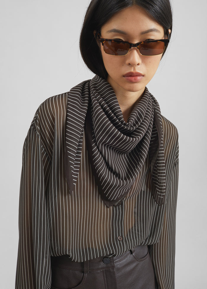 Peri Striped Shirt - Brown/White Stripe
