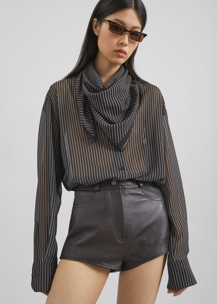 Peri Striped Shirt - Brown/White Stripe