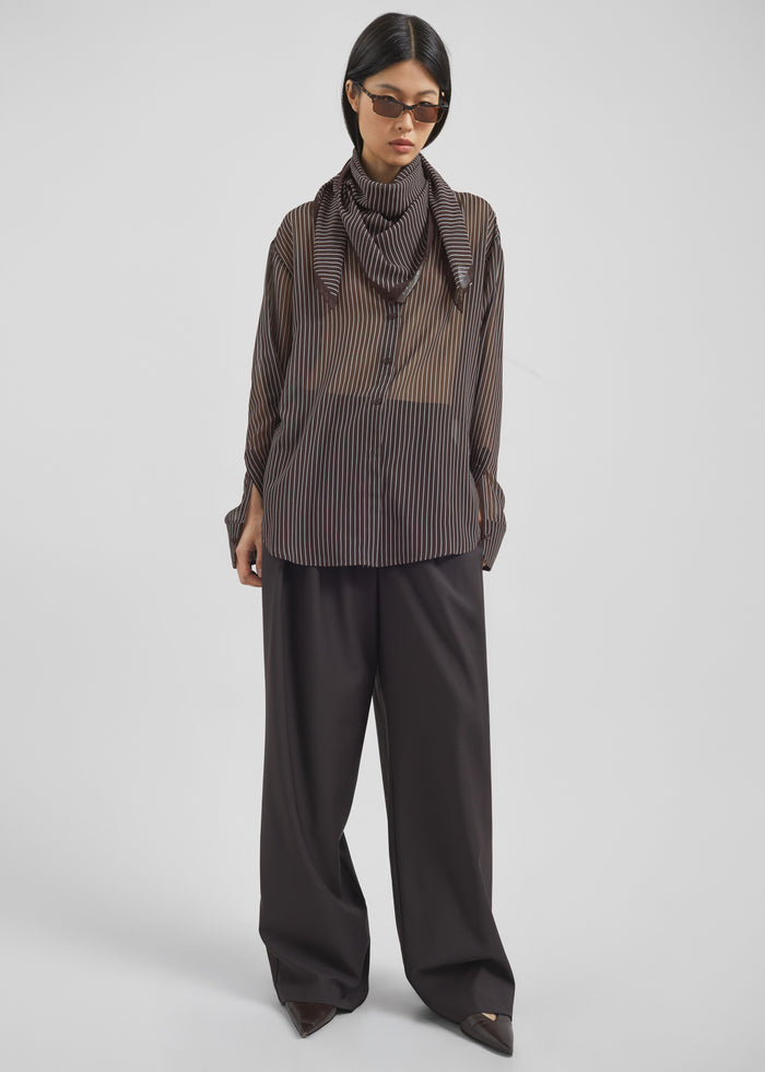 Peri Striped Shirt - Brown/White Stripe