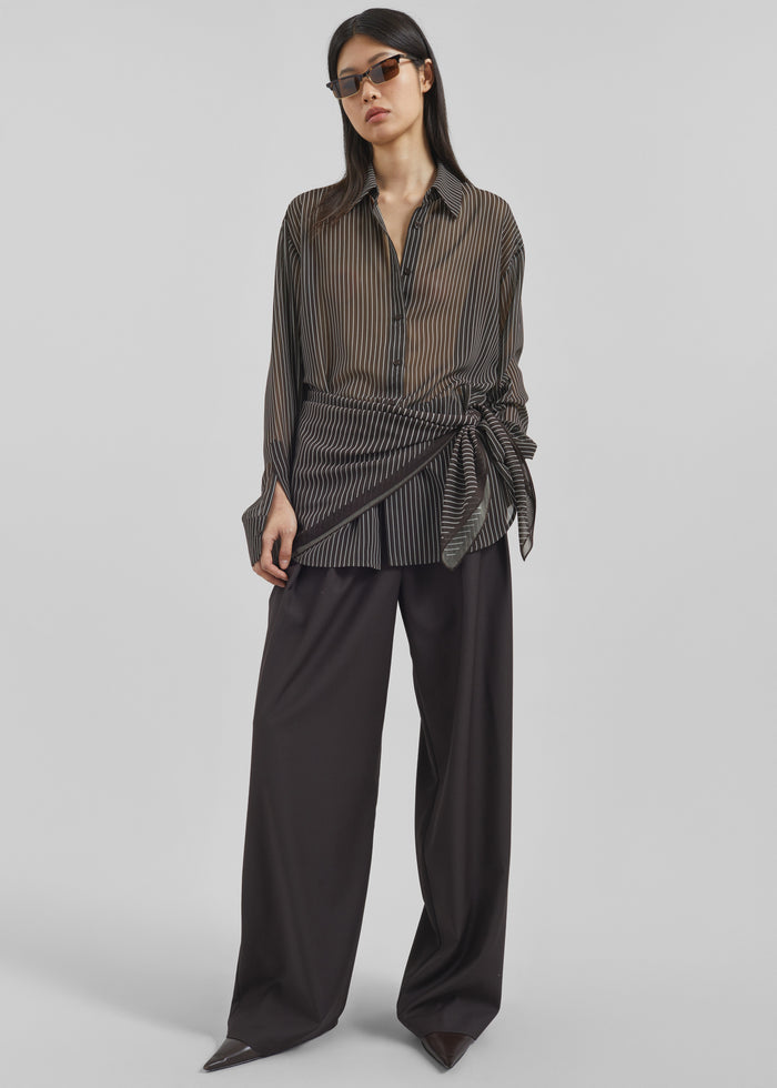 Peri Striped Shirt - Brown/White Stripe