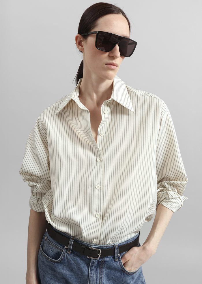 Peri Striped Shirt - Ivory/Black