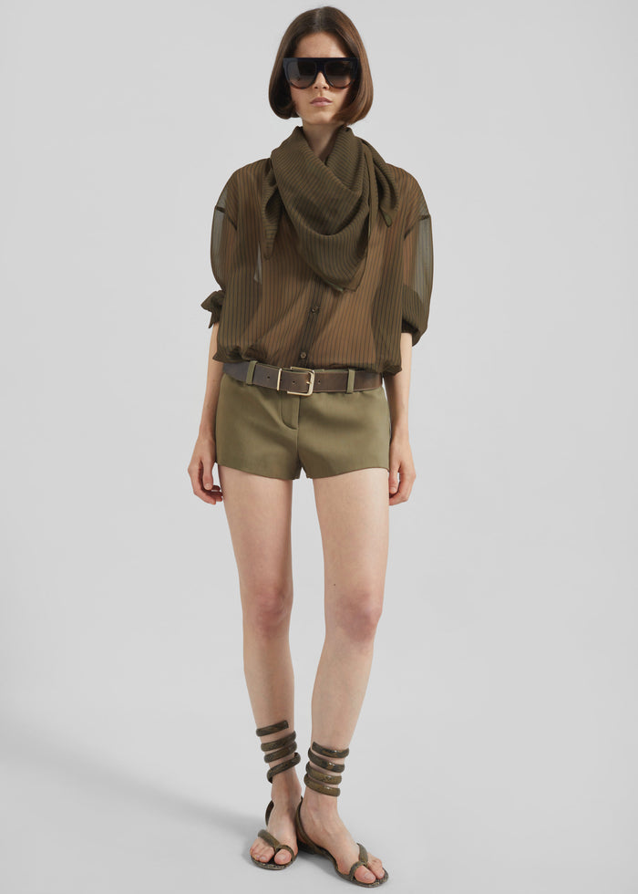 Peri Striped Shirt - Olive/Black Stripe