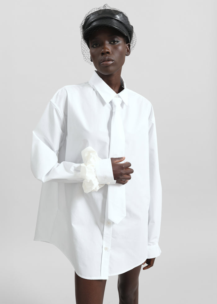 Perna Tie Neck Shirt - White