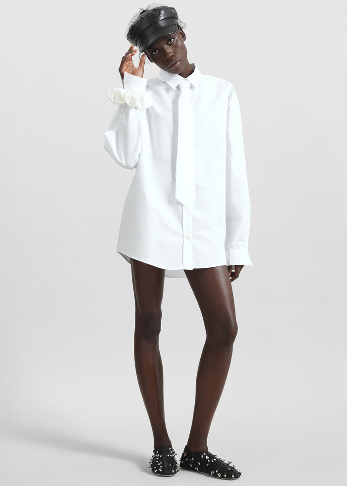 Perna Tie Neck Shirt - White