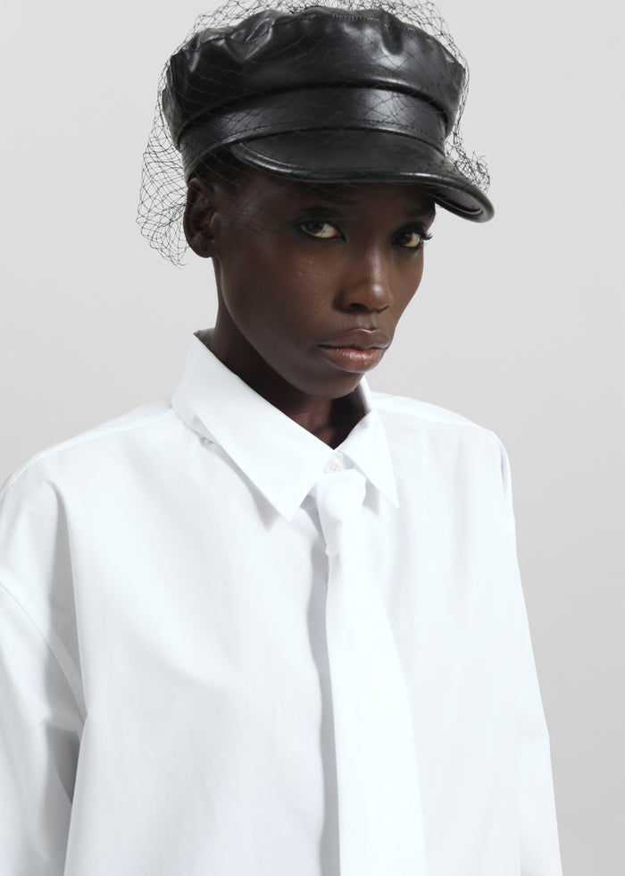 Perna Tie Neck Shirt - White