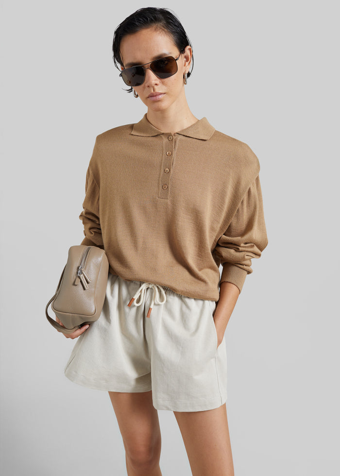 Pierno Cotton Shorts - Beige