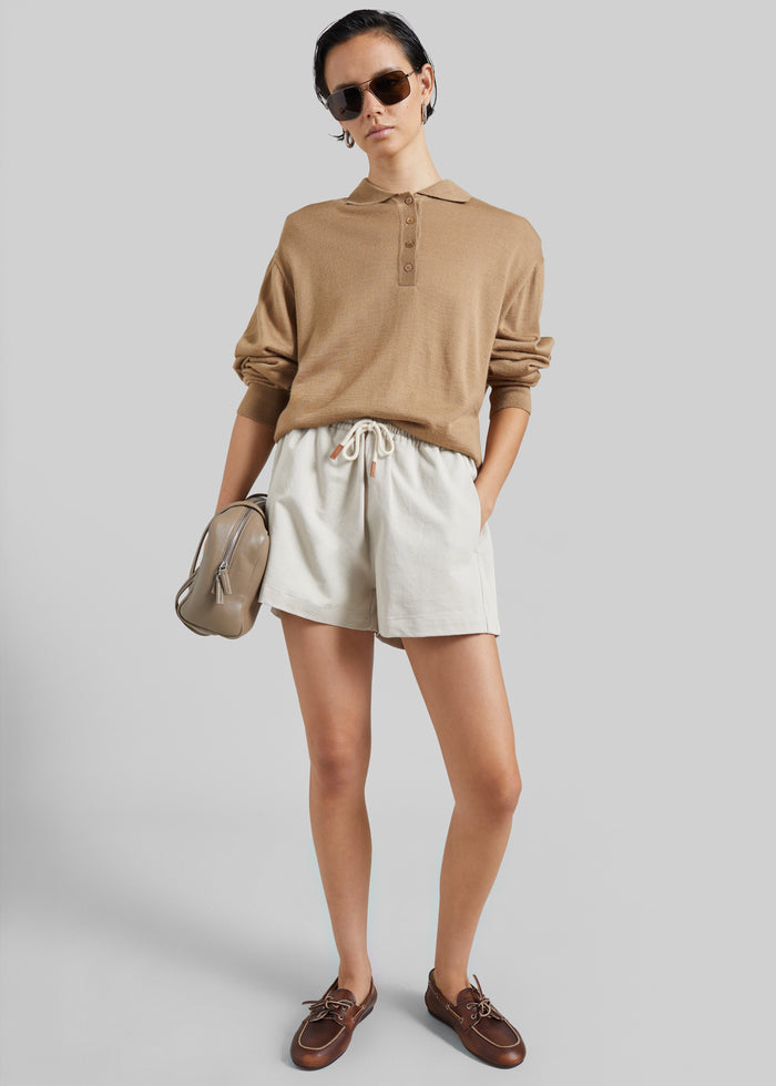 Pierno Cotton Shorts - Beige