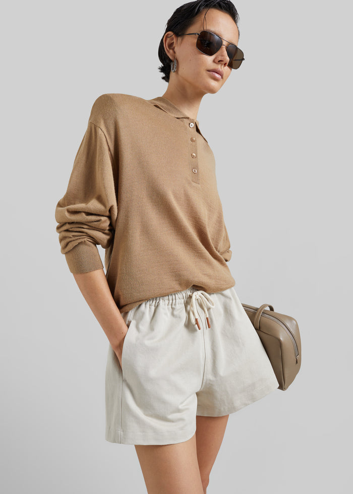 Pierno Cotton Shorts - Beige