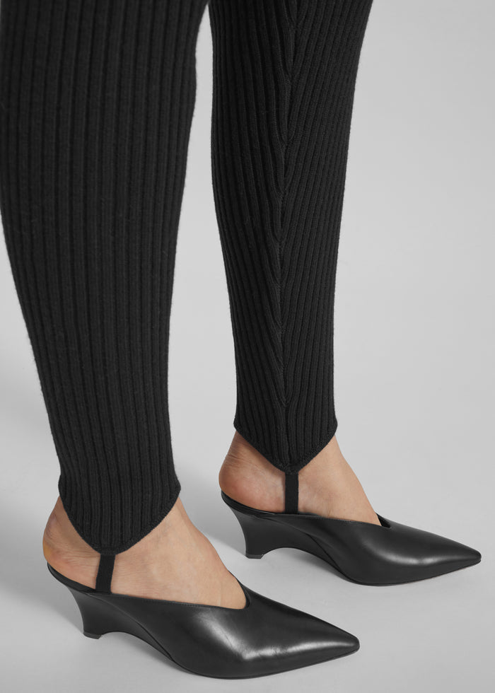Piuma Knit Stirrup Leggings - Black
