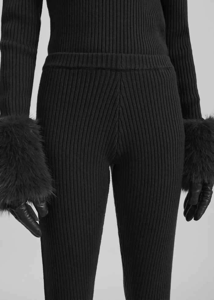 Piuma Knit Stirrup Leggings - Black