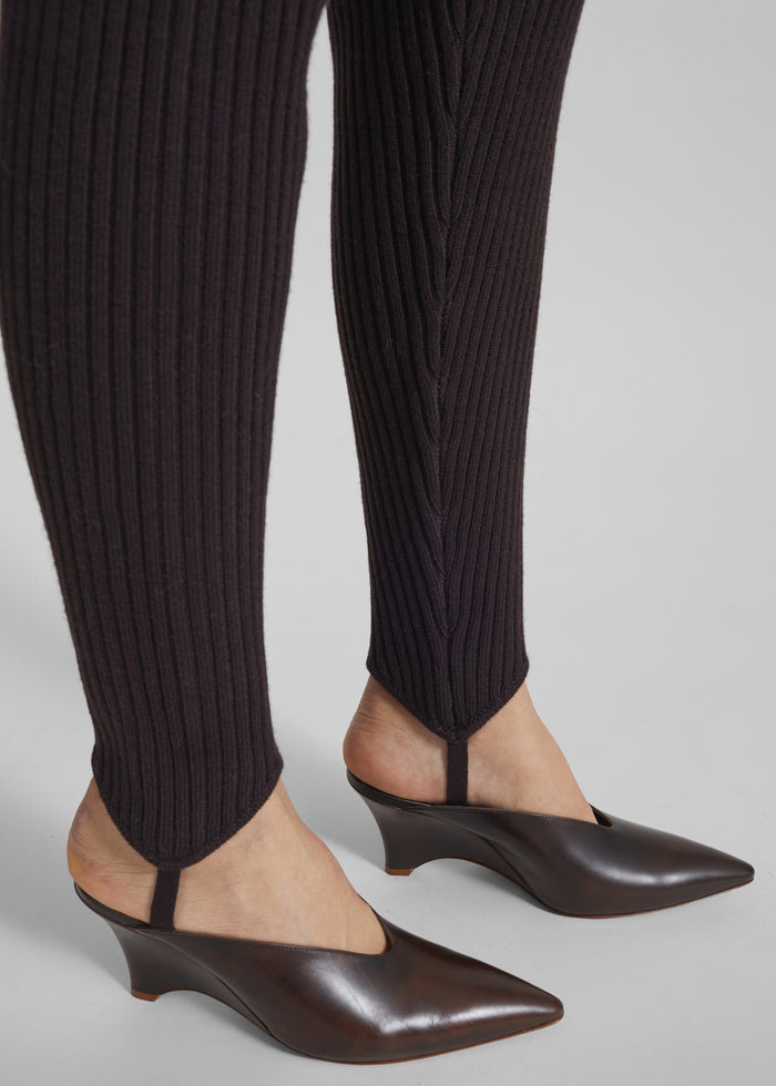 Piuma Knit Stirrup Leggings - Brown