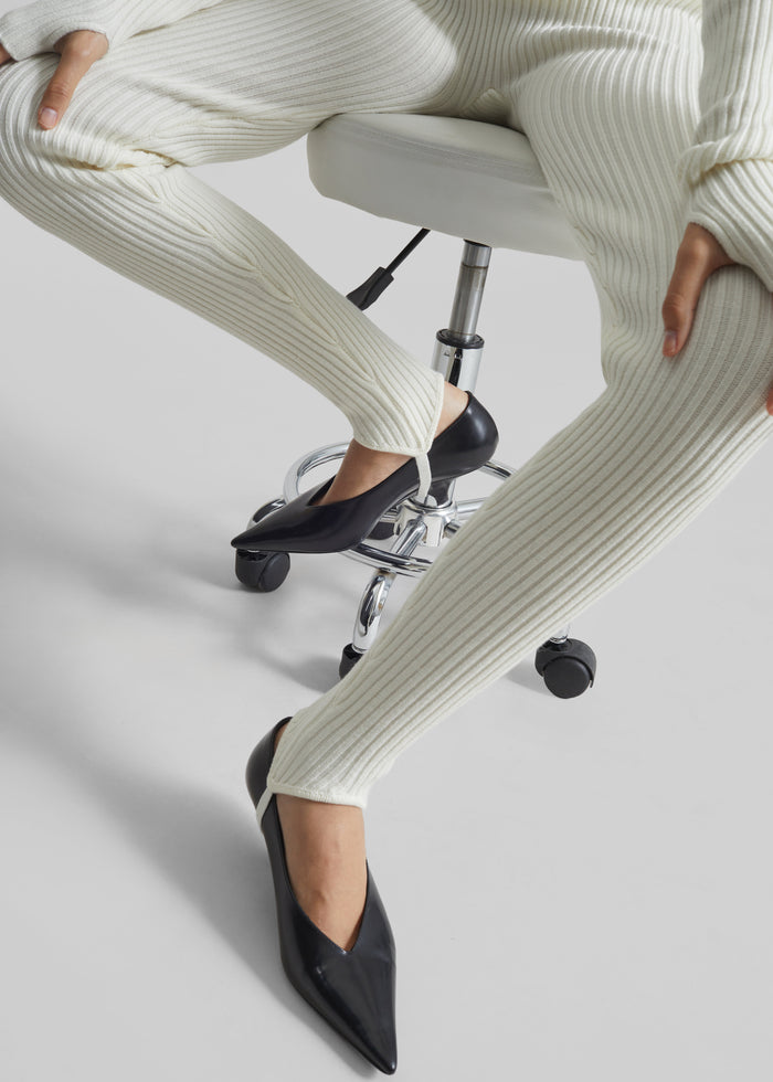 Piuma Knit Stirrup Leggings - White