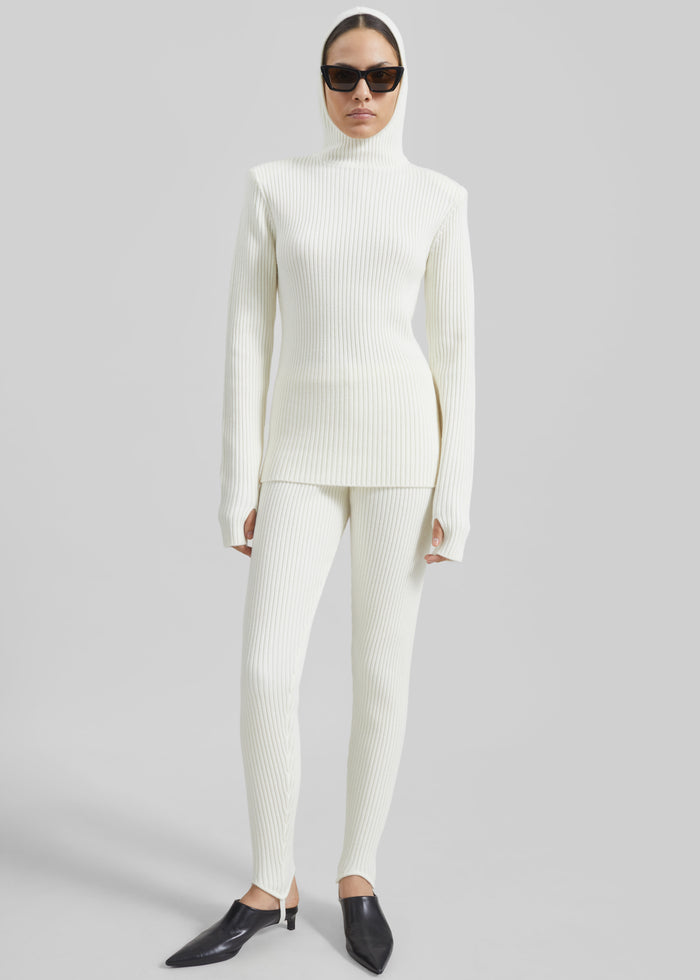 Piuma Knit Stirrup Leggings - White