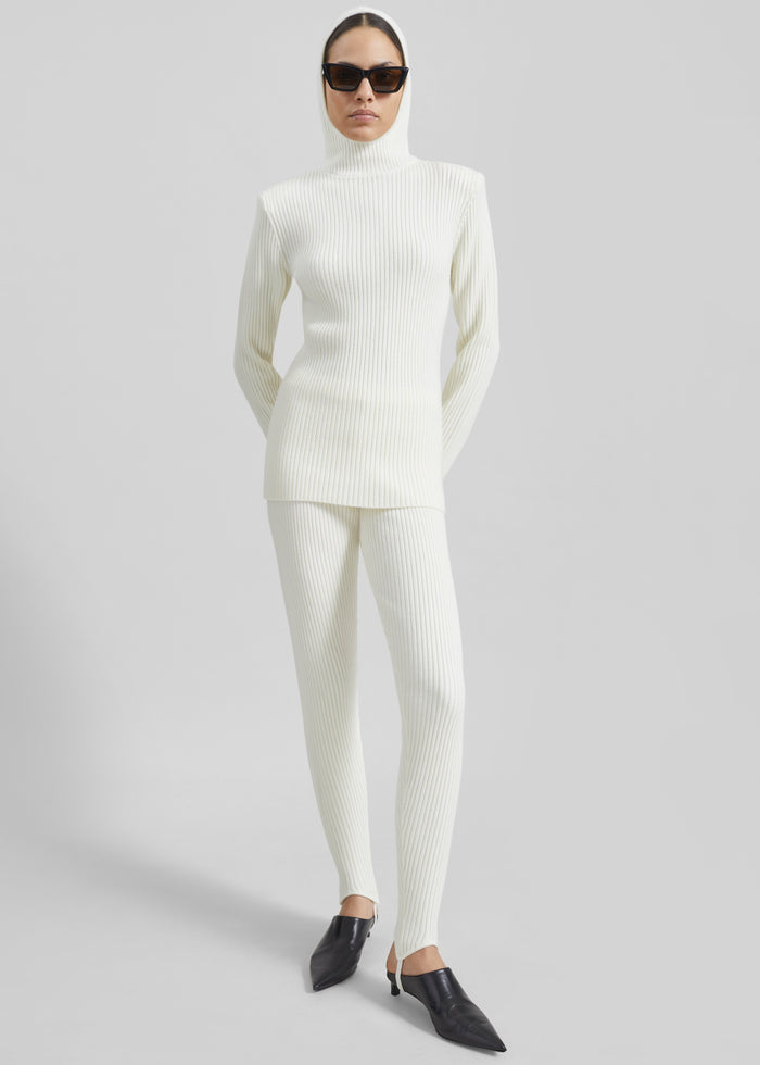 Piuma Knit Stirrup Leggings - White