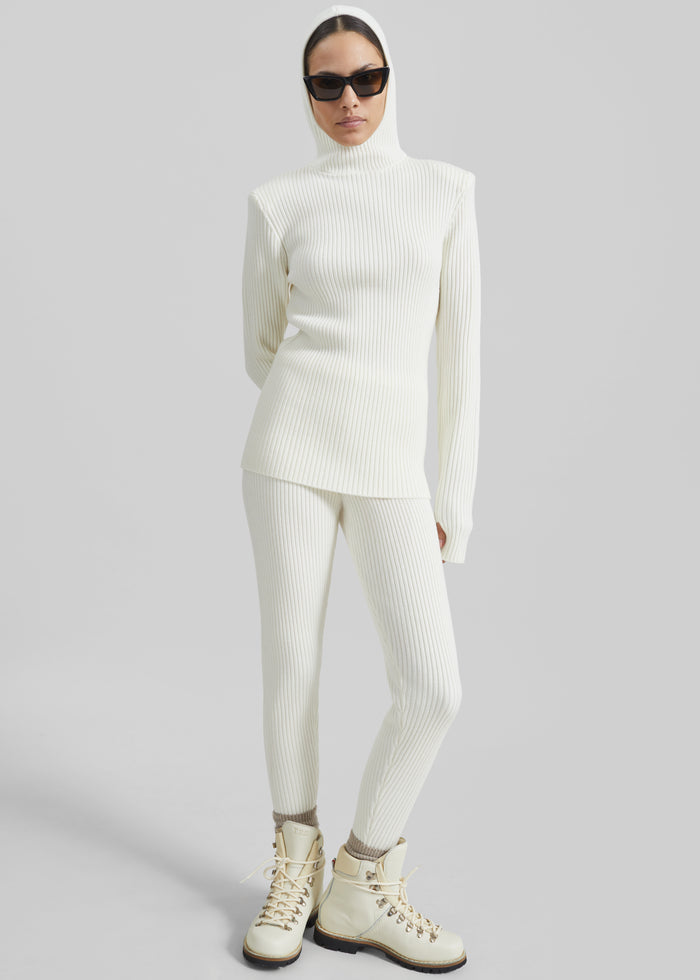 Piuma Knit Stirrup Leggings - White