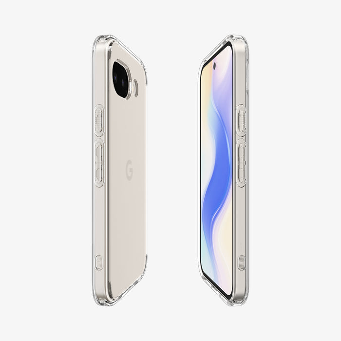 ACS11279 - Pixel 10a Ultra Hybrid in Crystal Clear showing the sides, partial front and back