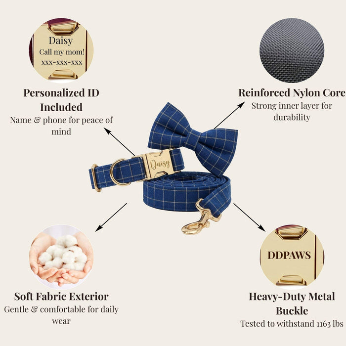 Plaid Dark Blue Set