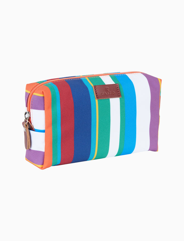 Pochette bauletto unisex bianco righe multicolor - Gallo 1927 - Official Online Shop