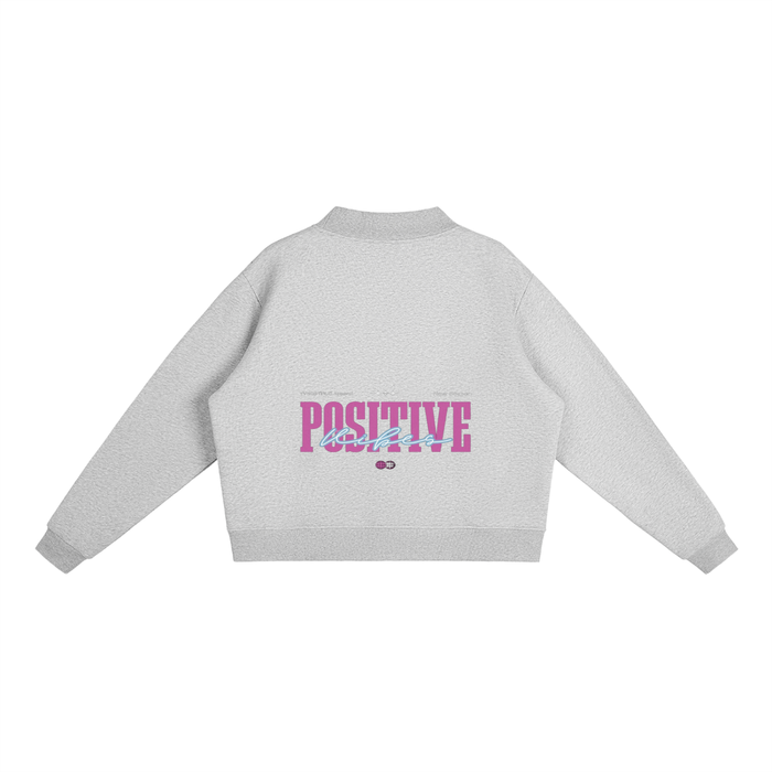Positive Vibes - Fleece Mock-Neck Crew Sweatshirt