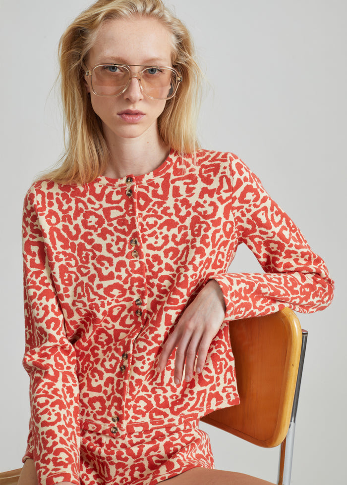 Posse Lexi Cardigan - Red Leopard