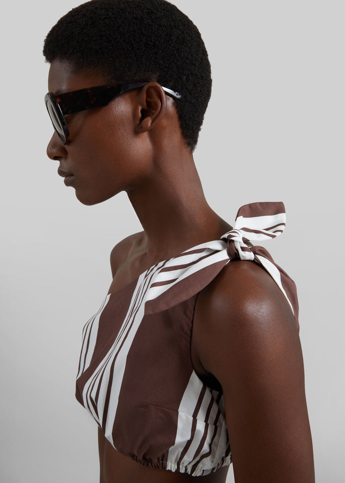 Posse Rosie Tie Top - Choc Stripe