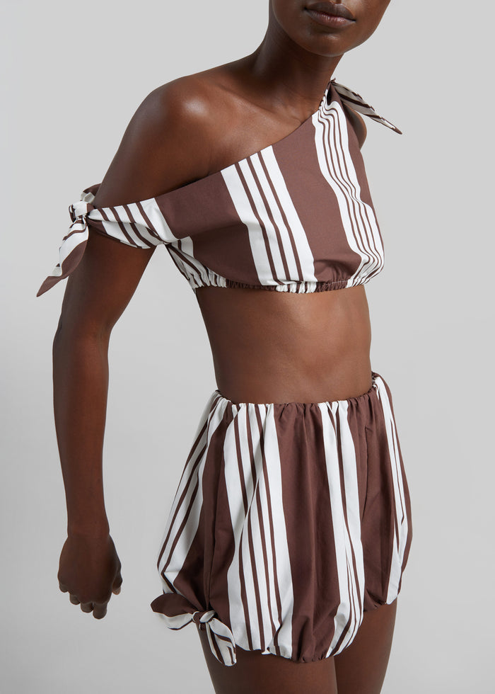 Posse Rosie Tie Top - Choc Stripe