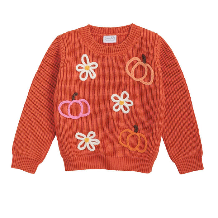 pumpkin flower sweater
