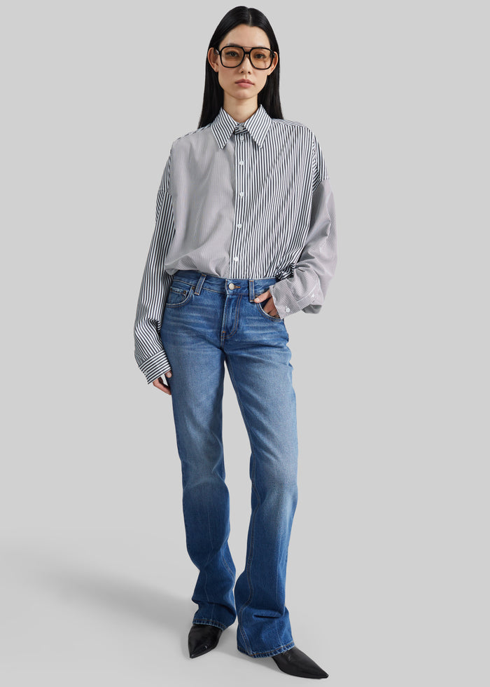 Quillan Button-Down Shirt - White/Black Stripe