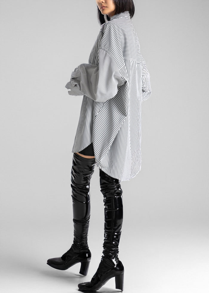 Quillan Button-Down Shirt - White/Black Stripe