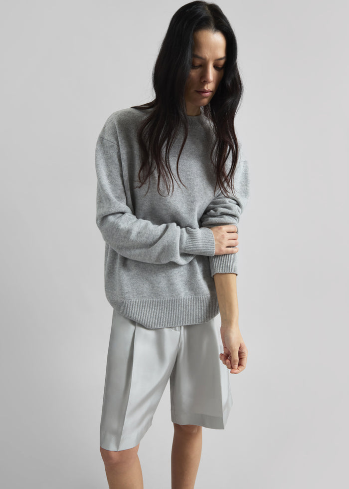 Quinton Crew Neck Sweater - Light Grey
