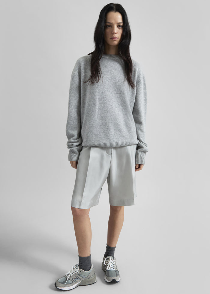 Quinton Crew Neck Sweater - Light Grey