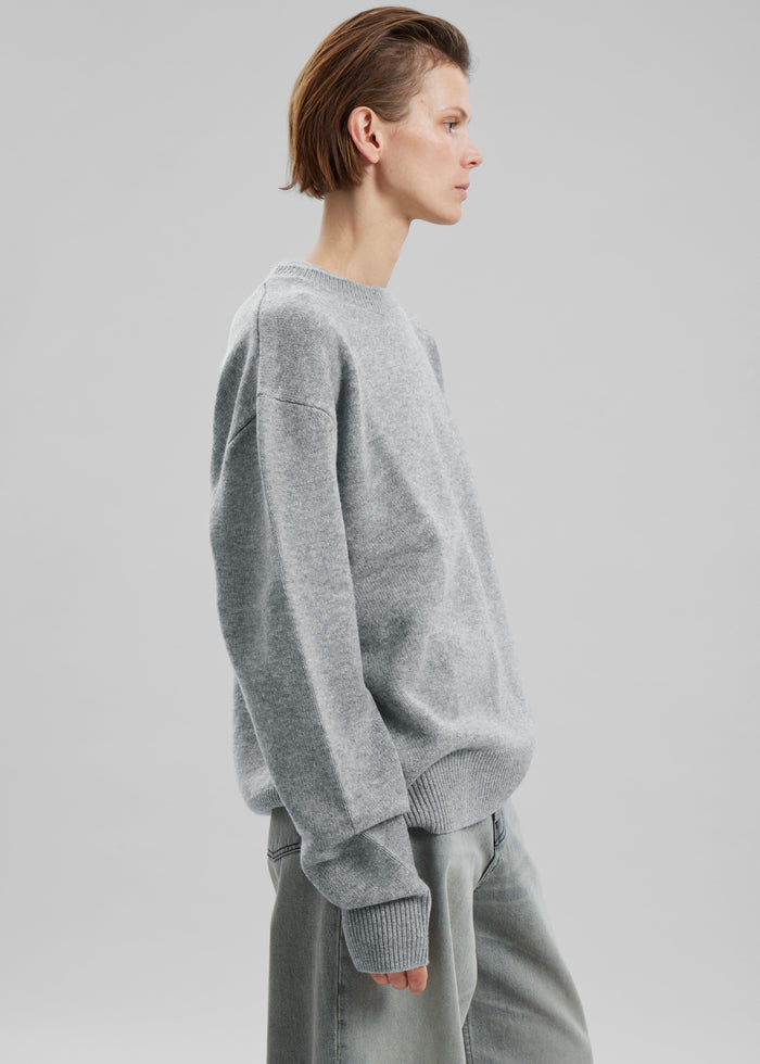 Quinton Crew Neck Sweater - Light Grey