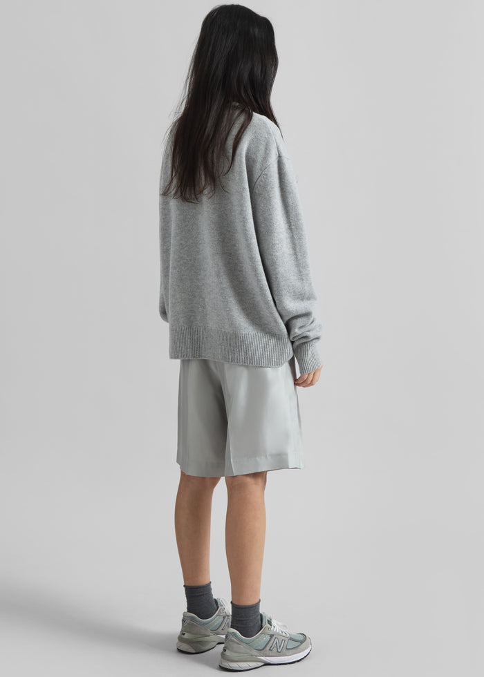 Quinton Crew Neck Sweater - Light Grey