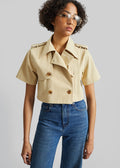 Reiti Cropped Trench Top - Beige