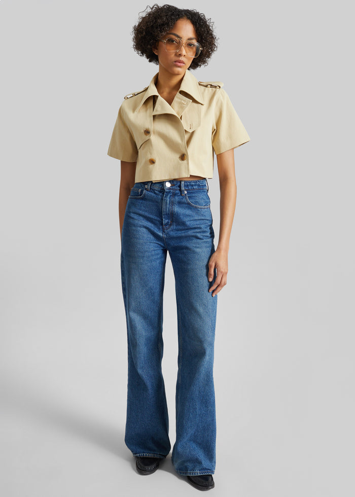 Reiti Cropped Trench Top - Beige