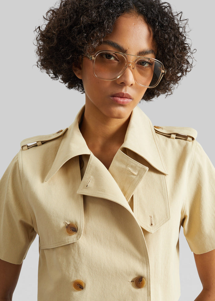Reiti Cropped Trench Top - Beige