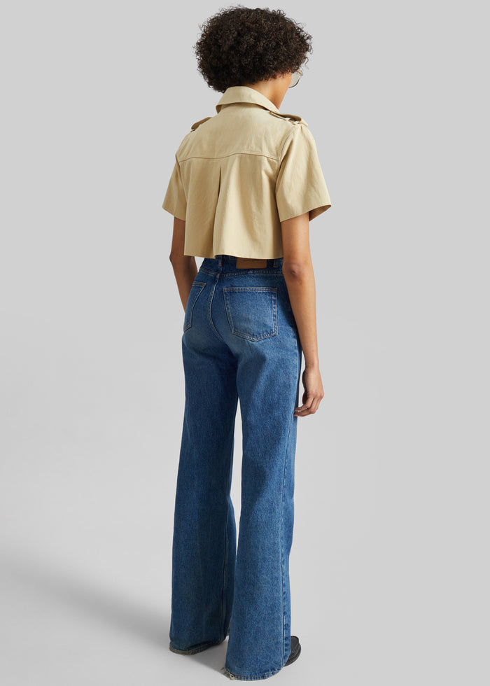 Reiti Cropped Trench Top - Beige