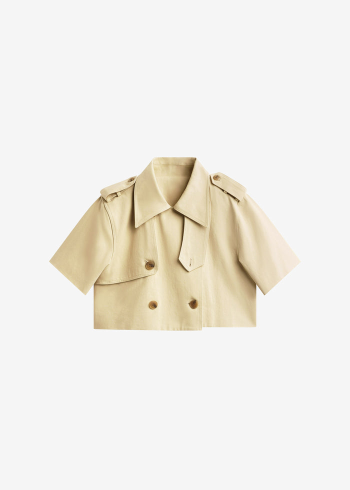 Reiti Cropped Trench Top - Beige