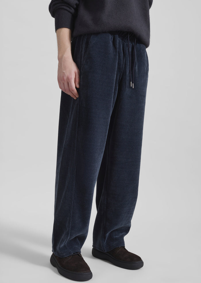 Renzo Velvet Pants - Navy