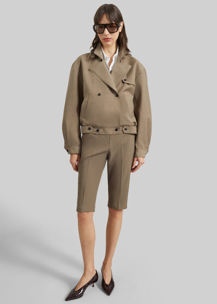 Reva Tailored Bermuda Shorts - Dark Taupe