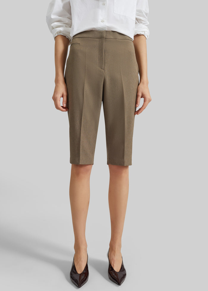 Reva Tailored Bermuda Shorts - Dark Taupe