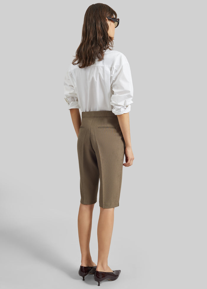 Reva Tailored Bermuda Shorts - Dark Taupe