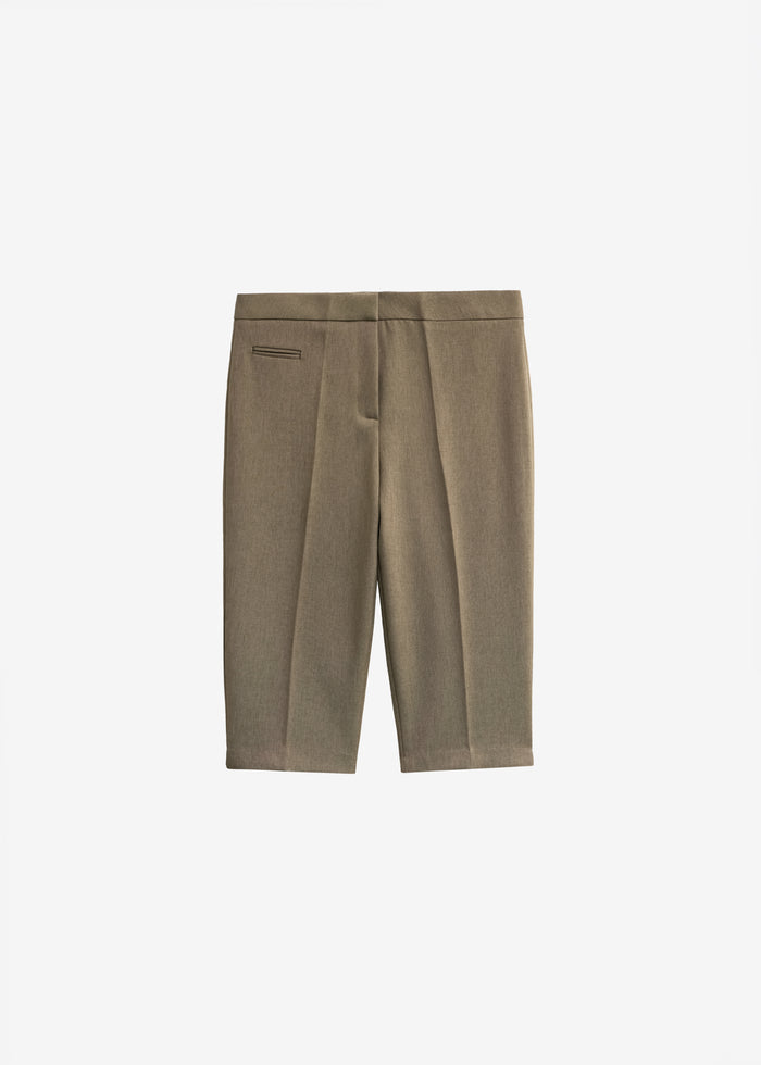 Reva Tailored Bermuda Shorts - Dark Taupe